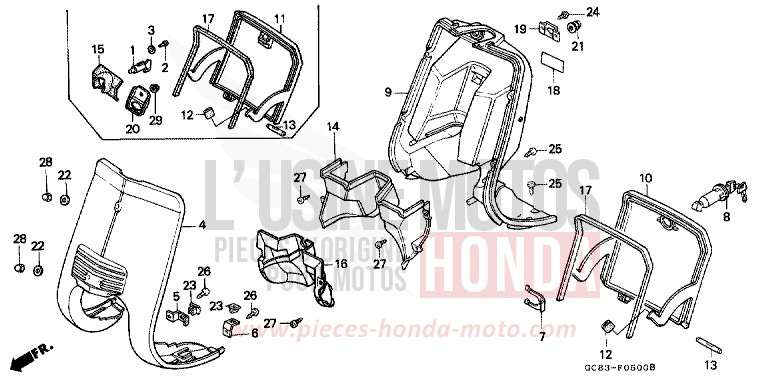 ABDECKUNG, VORNE/INNENGEHAEUSE von NHX 110 Lead TASMANIA GREEN ME (G142) von 1990